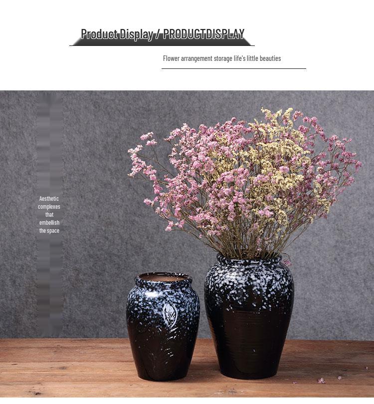 European Minimalist Ceramic Floor Vase for Living Room - Ikebana & Dried Flowers