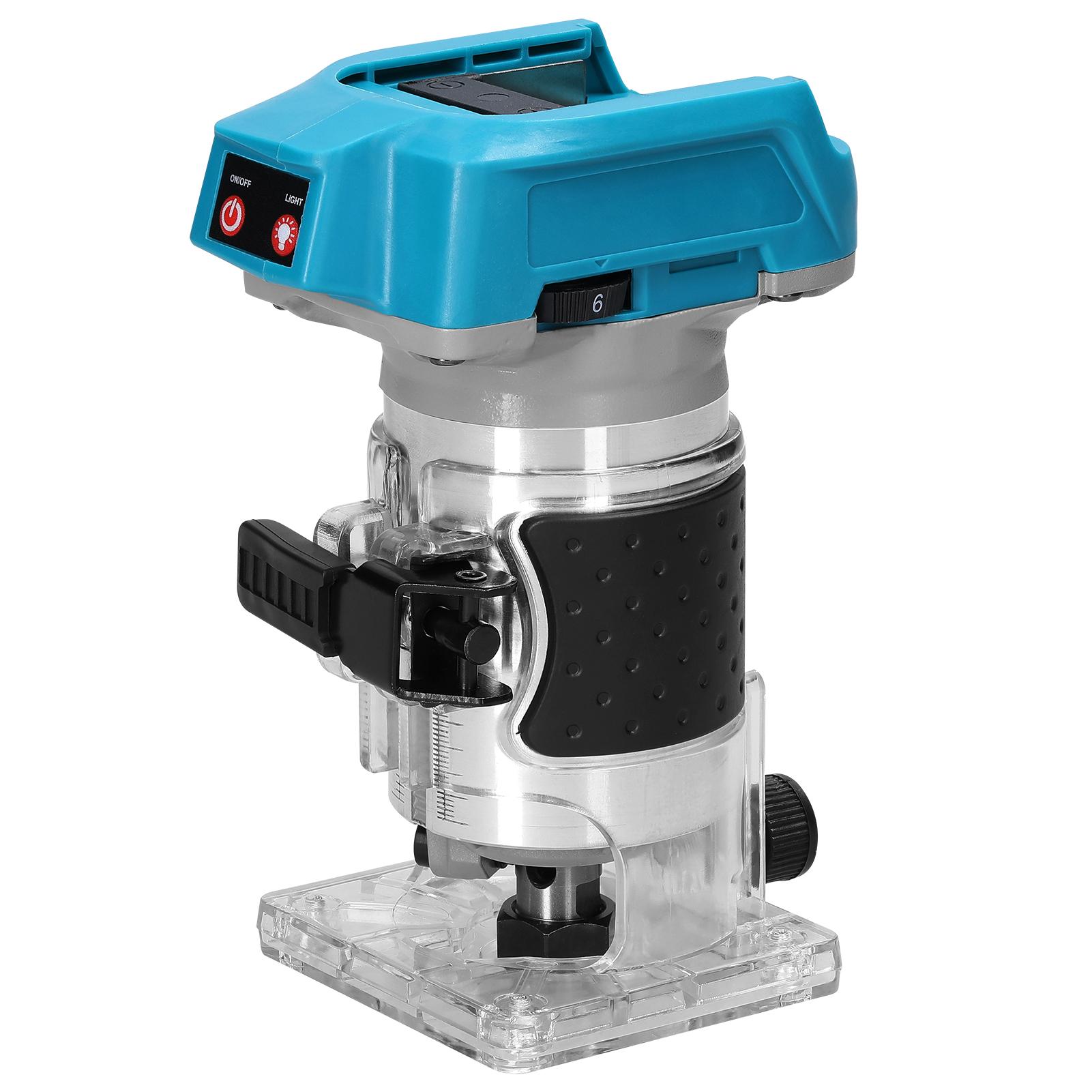 

Бесщеточный электрический триммер-фрезер для Makita 18 В, регулируемая скорость, электрический обрезной гравировальный станок для деревообработки, фрезер по дереву синий