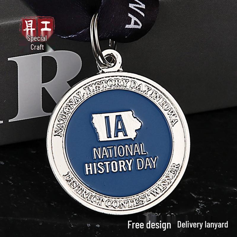 Custom Embossed Metal Marathon Medal for Student Sports Competition Shengte 093