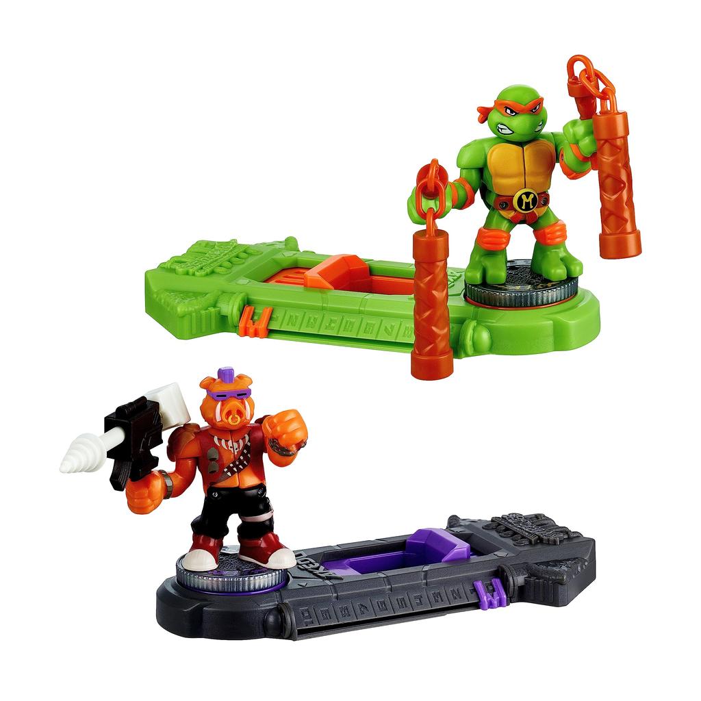 Akedo Legends of Teenage Mutant Ninja Turtles Mini Battle Warriors Versus Pack: Michelangelo vs. Bebop, Medium, 15243