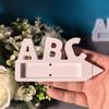 Letter Pencil Shape Resin Silicone Mould Silicone Chocolate Holder Mould for Classroom Decoration Handmade Candy Chocolate Holder Classroom Decoration