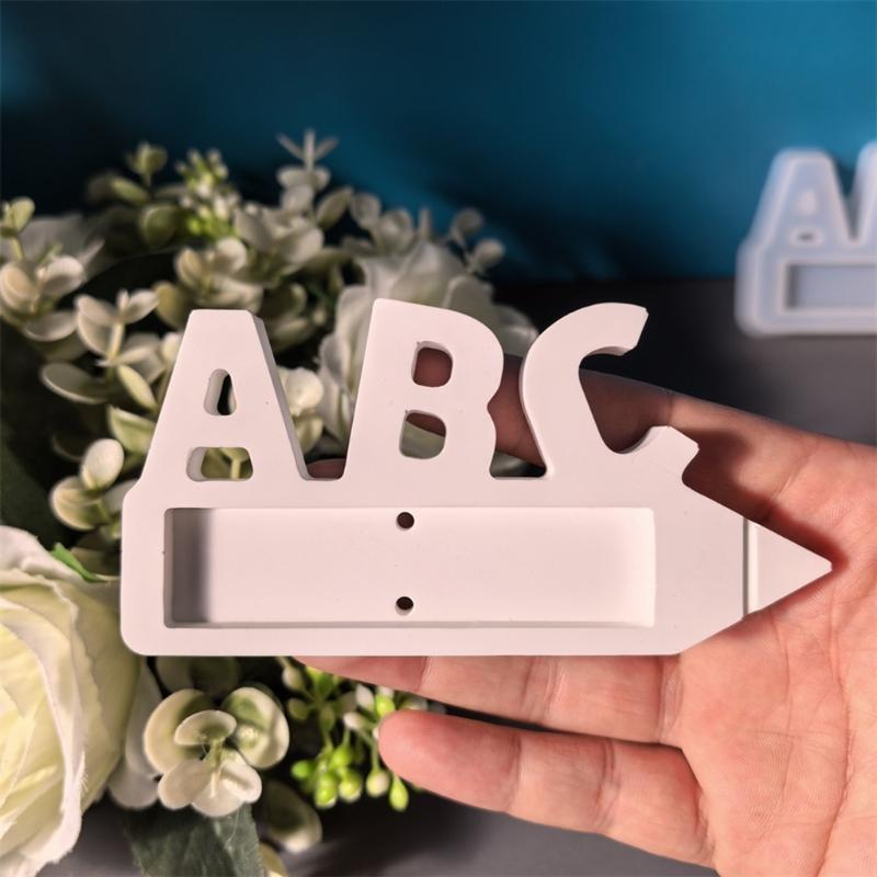Letter Pencil Shape Resin Silicone Mould Silicone Chocolate Holder Mould for Classroom Decoration Handmade Candy Chocolate Holder Classroom Decoration