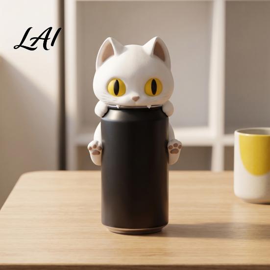 Unique 3D Printed Gift Bat Can Holder Funny Cartoon Vampire Cat Stand Beverage Organizer for Desk Standard Soda Cans Halloween Desktop Decor,