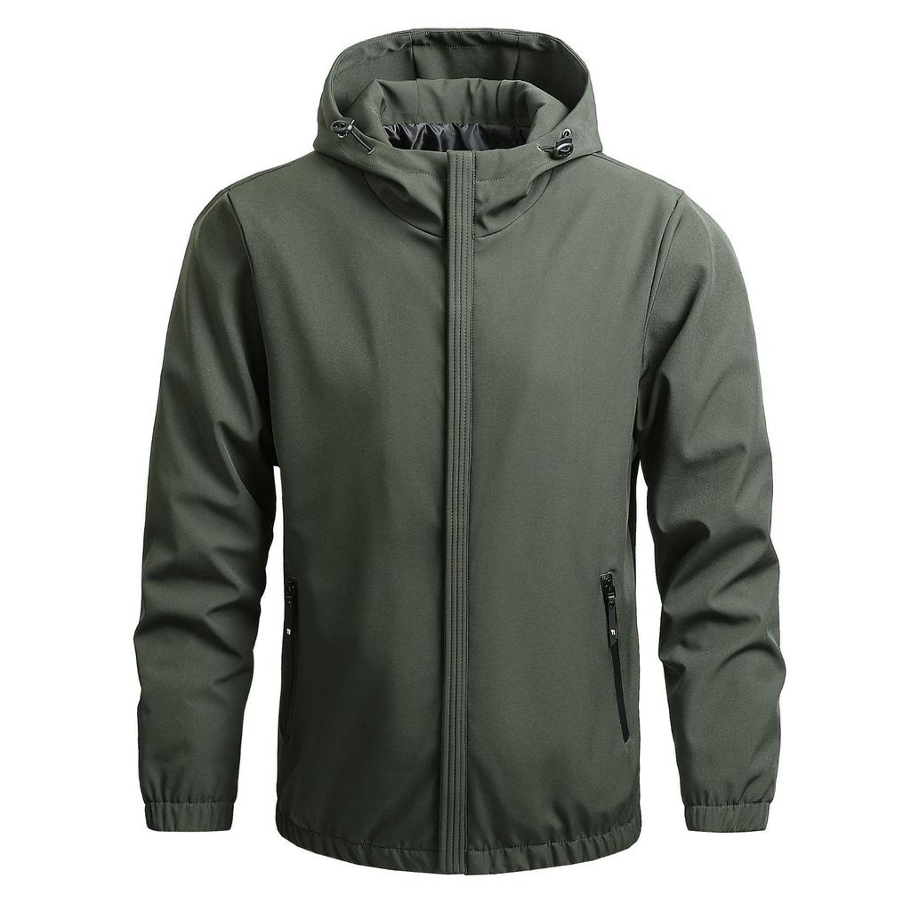 Herren Koreanischer Stil Kapuzen-Baseballjacke - Frühling Lässig Einfarbiges Design.