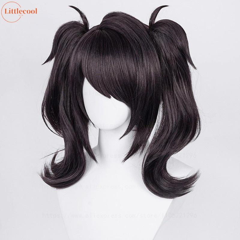Parrucca Cosplay di Alta Qualità Gioco Ame Angel-chan Coda di Cavallo Nera con Clip Capelli Sintetici Resistenti al Calore OMG Parrucche Anime Ame-chan + Cuffia per Parrucca