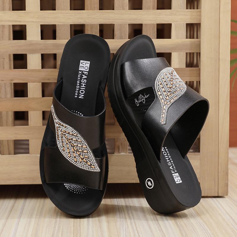 2025 Women's Wedge Sandals: High-End, Non-Slip Soft Sole for Middle-Aged & Elderly