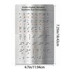 Braille Letter Board with Raised Dots for Blind Kid Adult 12x18.4cm Number & Punctuation Learning Letter Fingerboard
