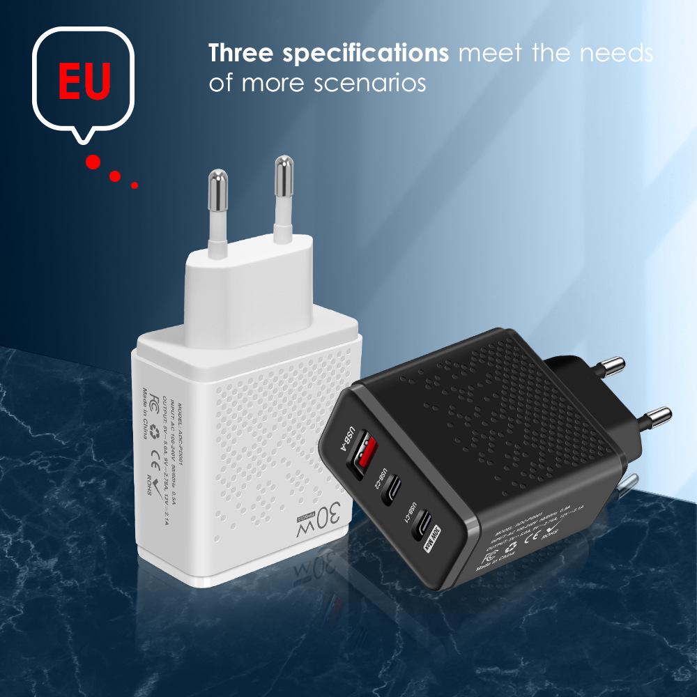 30W Dual-Port Fast Charger Type-C & USB (EU/US)