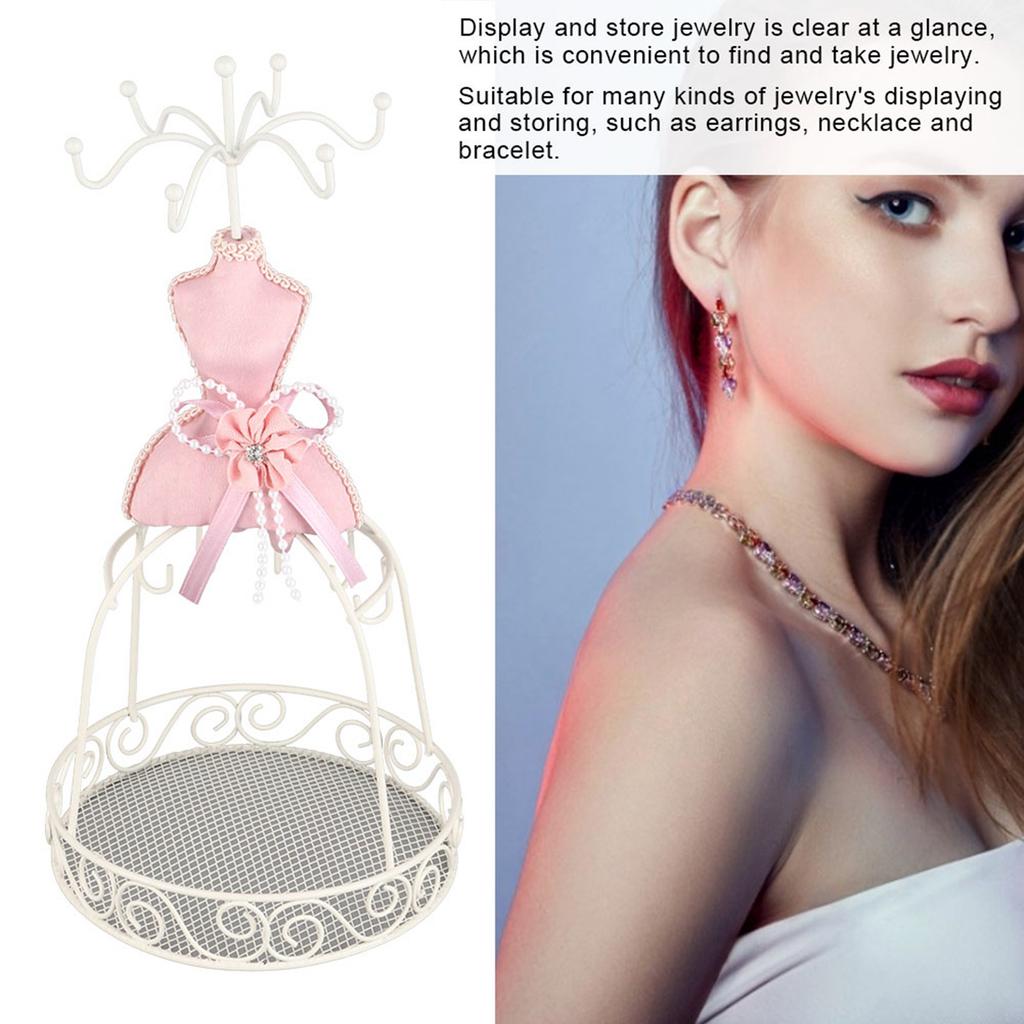 Modell Kleid Hochhackige Schuhe Ohrring Halskette Ring Schmuckhalter Ständer Display(Eisenregal)