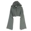 AEWEN MATOPH Long Sleeve Short Cape Cardigan F Gray Women Used