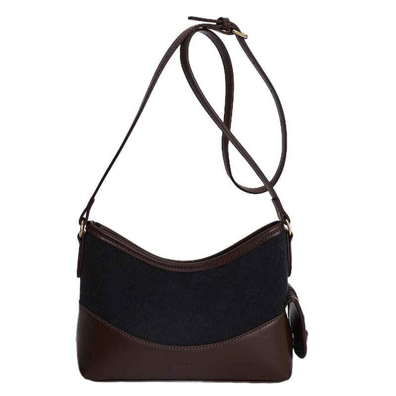 Light Luxury PU & Faux Suede Hobos Shoulder Bags for Women 2026 High Quality Matching Fashiable Popularity Crossbody Bags