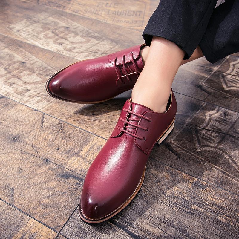 2024 Vier Jahreszeiten Herrenschuhe Herren Britische Lederschuhe Herren Koreanische Version Spitz Businesskleid Britisch Business Casual Lederschuhe Herren