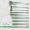 GLUN® Metallic Green Professional 13-Piece Makeup Brushes with Travel Bag, Face, Eye & Highlight Brushes
