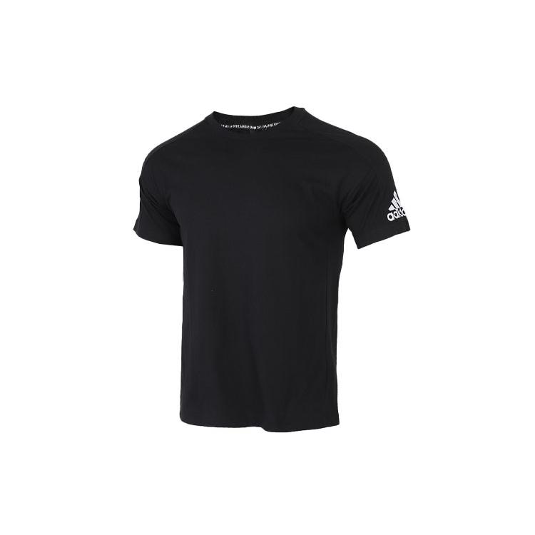 Adidas T Shirts Men's Black Crew Neck Moderate Straight Fit FL3949
