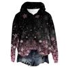 Women's Hooded Long Sleeve Printed Flannel Top Hooded Sweatshirt