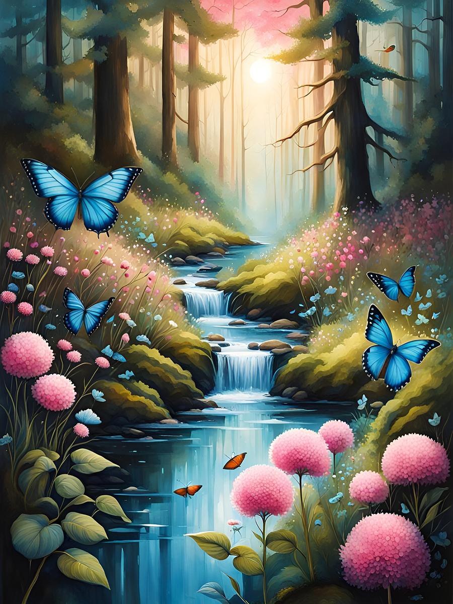 

5D Diy Алмазная вышивка Красивые цветы и бабочки Алмазная картина Рукоделие Вышивка крестиком Домашний декор j3637 Full Round 20x30CM