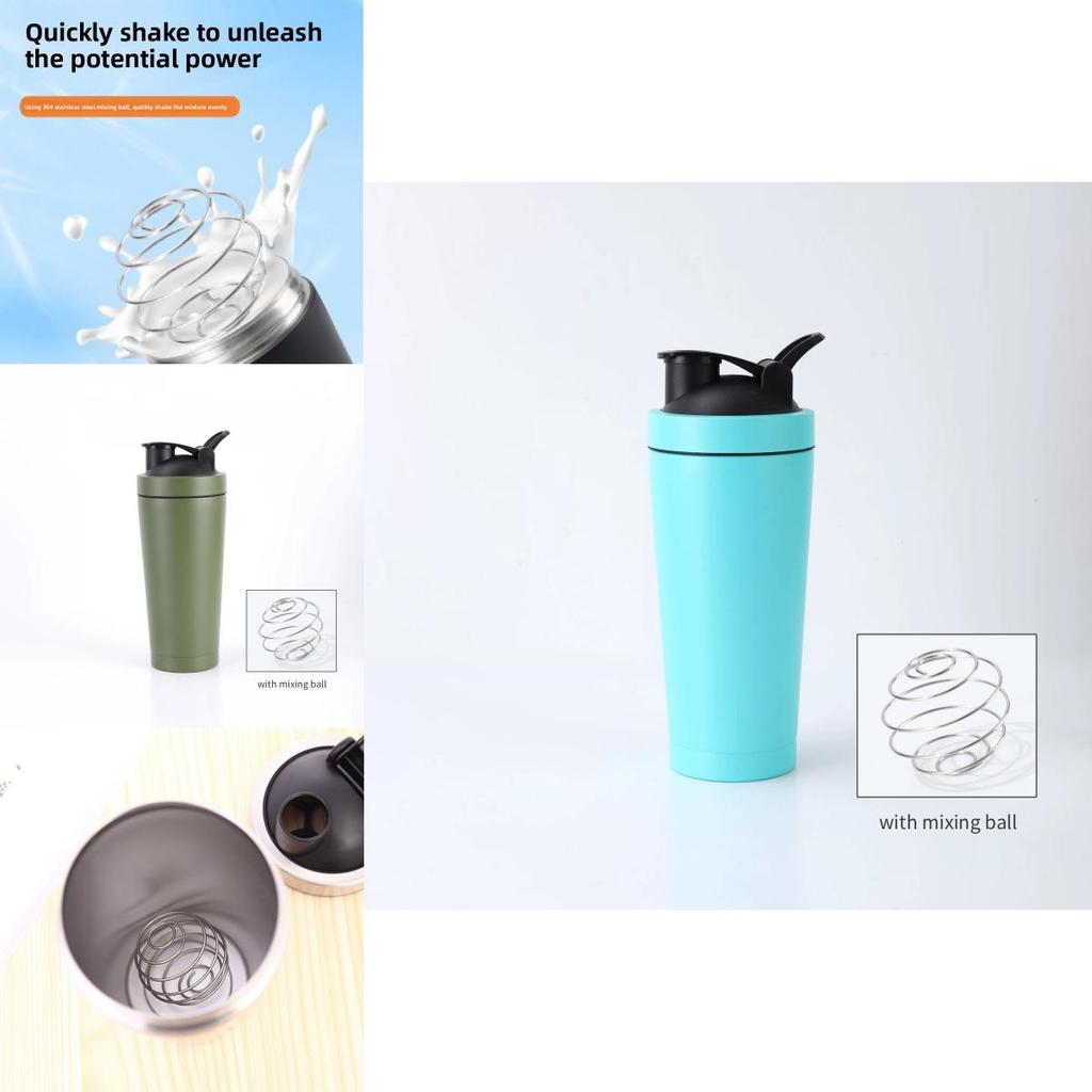 Double Layer Stainless Steel Shaker Bottle With Mixer Ball For Fitness Enthusiasts