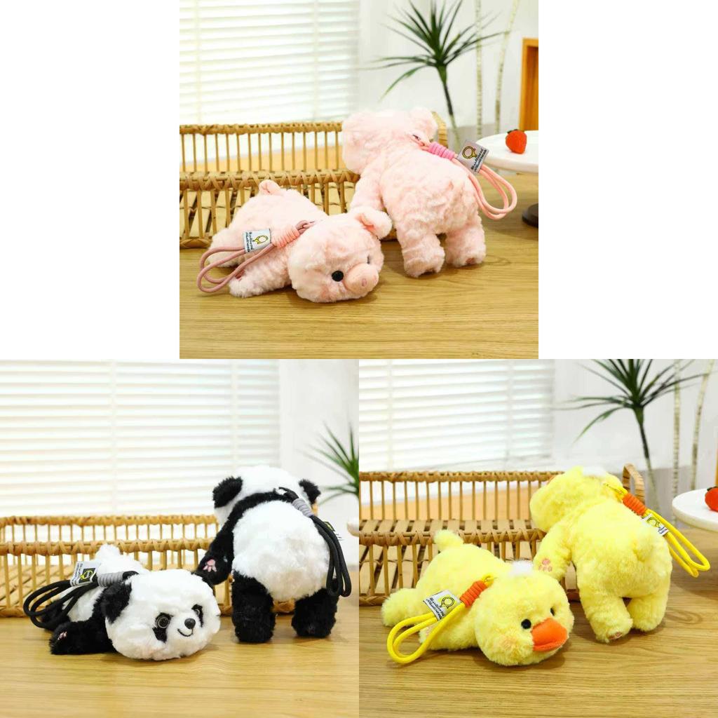 Plush Fox Keychain With Cord Cute Animal Pendant For Kids And Adults
