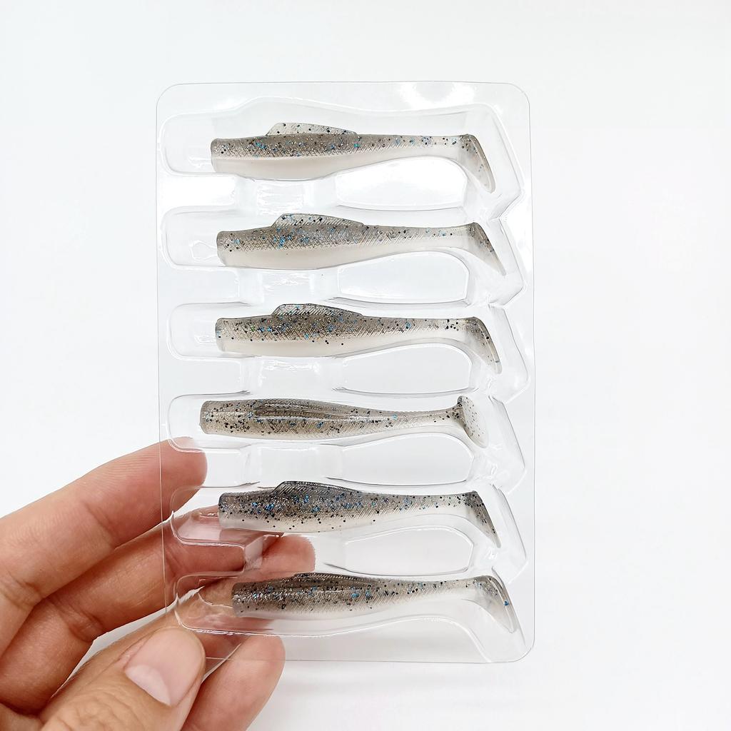 DUODUOYU 6 SZT NOWA MIĘKKA PRZYNĘTA WĘDKARSKA TPE 1,7g/55mm Ogon T Miękki Silikonowy Wobbler Smuga Na Szczupaka Okonia Przynęty Wędkarskie