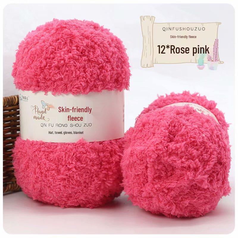 50g Fluffy Coral Velvet Yarn: Skin-Friendly, 3-Strand for DIY Knitting, Hand-Knitted Scarves & Crafts