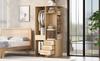 Kleiderschrank 70 × 55 × 175 cm, Mehrere Fachböden, Großer Kleiderstangenbereich, Holzfarbe