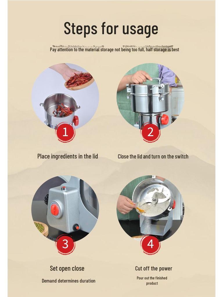 Huangcheng Household Grinder: Chinese Medicine & Grain Crusher