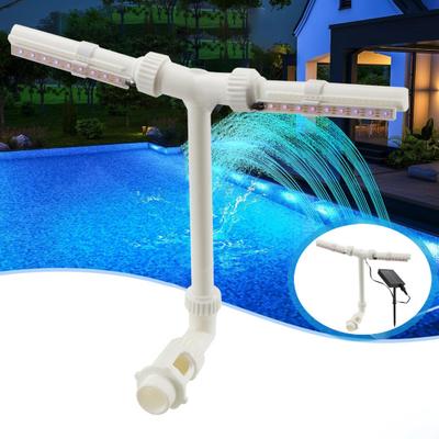Solar Pool Fountain with RGB Color Changing Lights Adjustable Pool Sprinkler with Remote Control Swimming Pool Waterfall Sprayer for Above And
