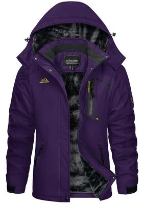 Kış Polar Dağ Açık Hava Rüzgar Geçirmez Yumuşak Kabuk Snowboard Mor JP 2XL [KEFITEVD] Kadın Giyim, Astar, Parka, Askeri, Ceket, Ceket,