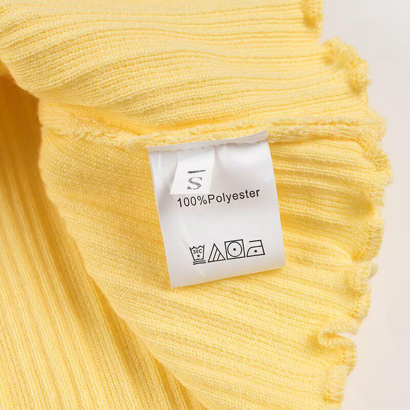 2025 Spring/Summer Slim-Fit Knitted Two-Piece Set with Elastic Waist Midi Skirt