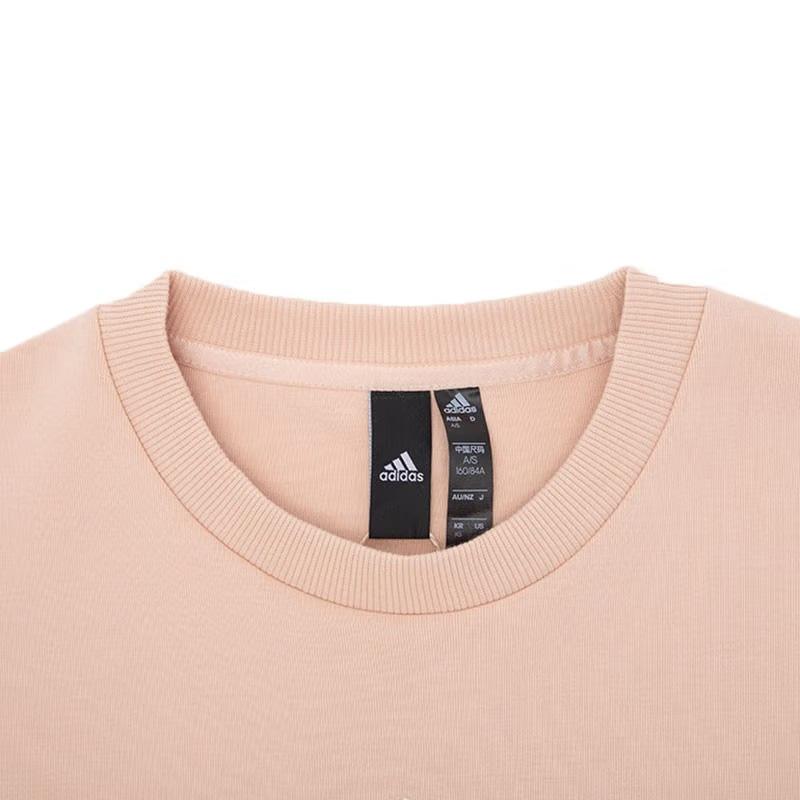 Adidas Logo Print Casual Sport Pullover Sweatshirt Women Tops Pink HD0359