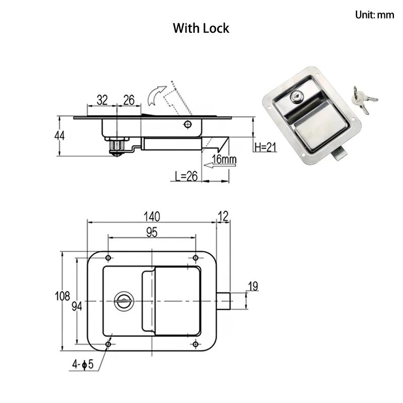 Stainless Steel Panel Lock Industrial Electrical Automation Equipment Container Truck Door Accessories Toolbox Lock