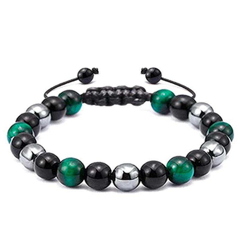 JYL TS Bracelet Men's Beaded  Braided Elastic Boosts Stability & Fortune