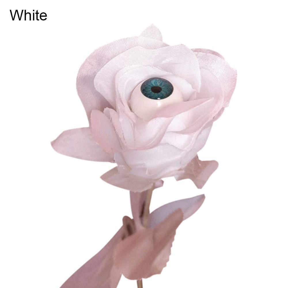 5PCS Photo Props Artificial Rose Flower With Eyeball Halloween Silk Flower Fake Flower  Halloween