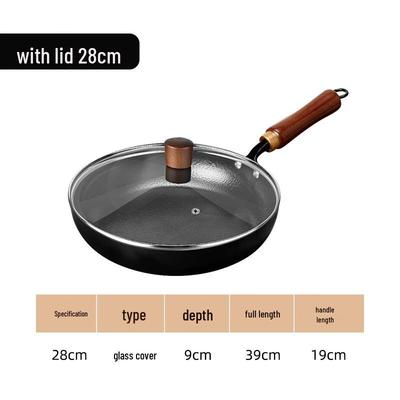 ZISIZ Non-Coated Deep Frying Pan