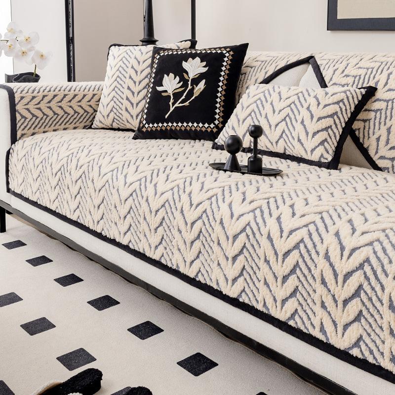 

New Comfortable Velvet Cotton Sofa Cushion Light Luxury High Sense Dirt-Resistant Non-Slip Seat Cushion Cushion Cover Cloth Anti-Cat Scratch 70*70cm