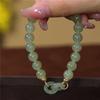 Double Ring Design Interlocking Bracelet Imitation Jade Bangle Jewelry  Women Accessories
