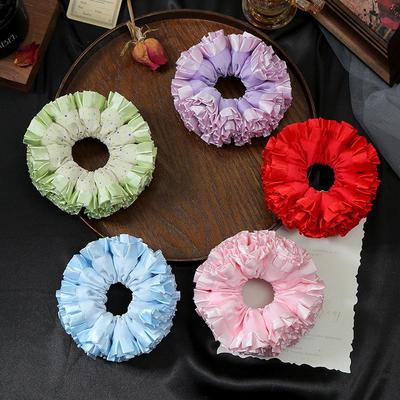 Koreanisches Plissee-Scrunchie mit Spitzenrand: Elegante, Nischen-Mode Kopfbedeckungen für Frauen