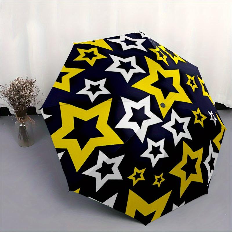 1pc Stars Night Automatic Open/close, All-Season Portable Folding Umbrella, Travel, Everyday, Formal Events - Compact Luxury Parasol, Outdoor Accessor