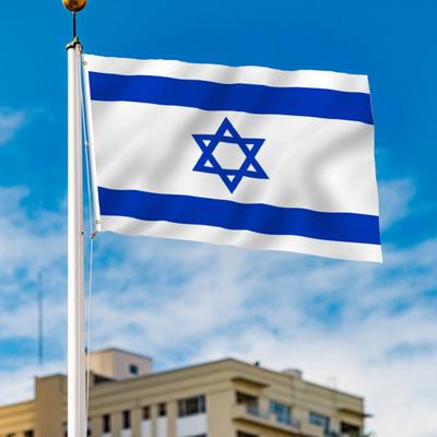 90x150CM Israels nationella flagga Dubbelsidig blekningssäker Skrynkelfri Solbeständig metallgenomföring Polyester IL-banner inomhus utomhus trädgårdsdekoration