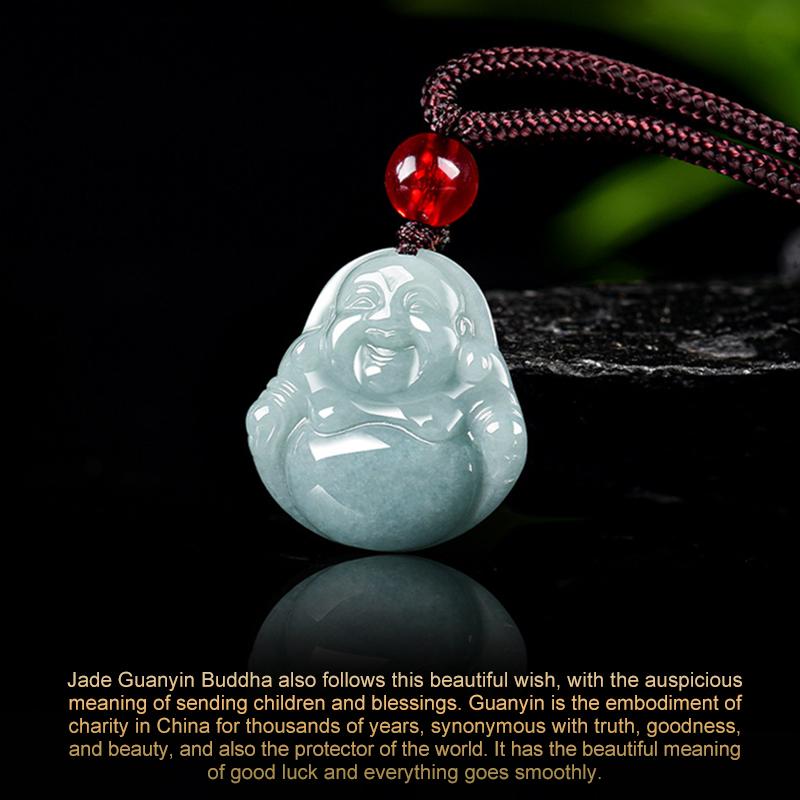 1Pcs Accessories Burmese Jade Stone Myanmar Jadeite Guanyin Pendant Necklace Vintage Natural Gemstone Jewelry