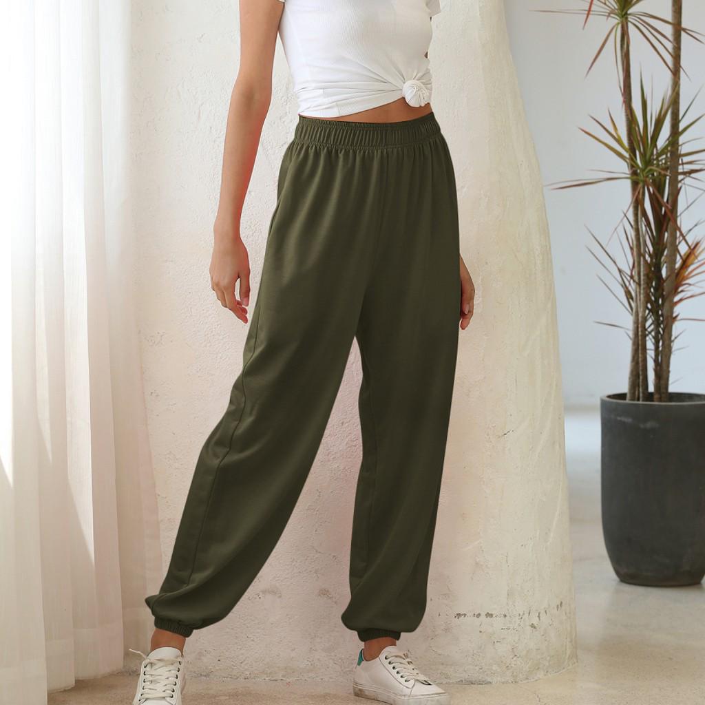 Damen elastische Taille Baggy Trainings-Schweißhosen Jogginghosen