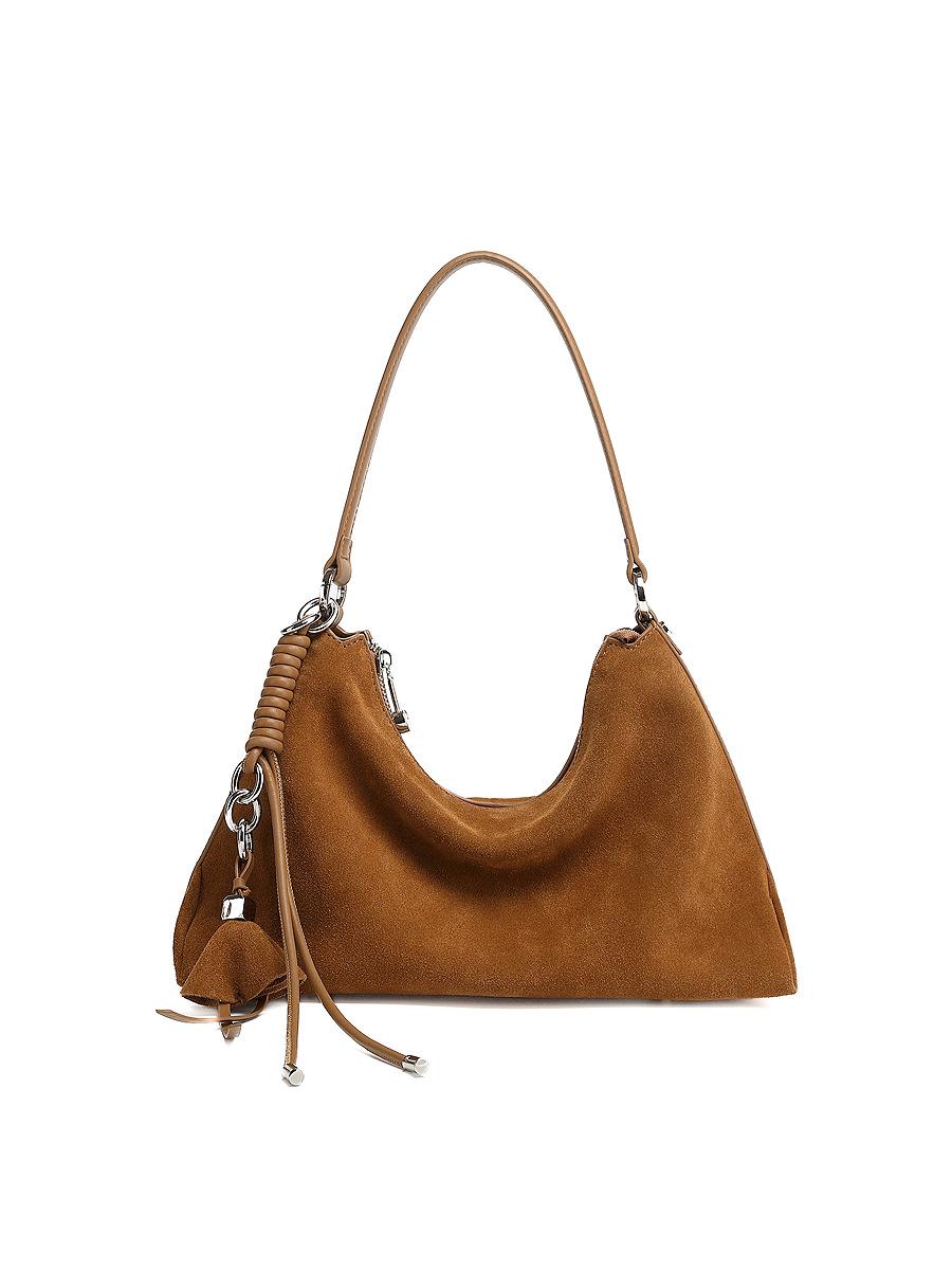 

Versatile Retro Frosted Cowhide Women s Commuter Tote and Shoulder Bag коричневый