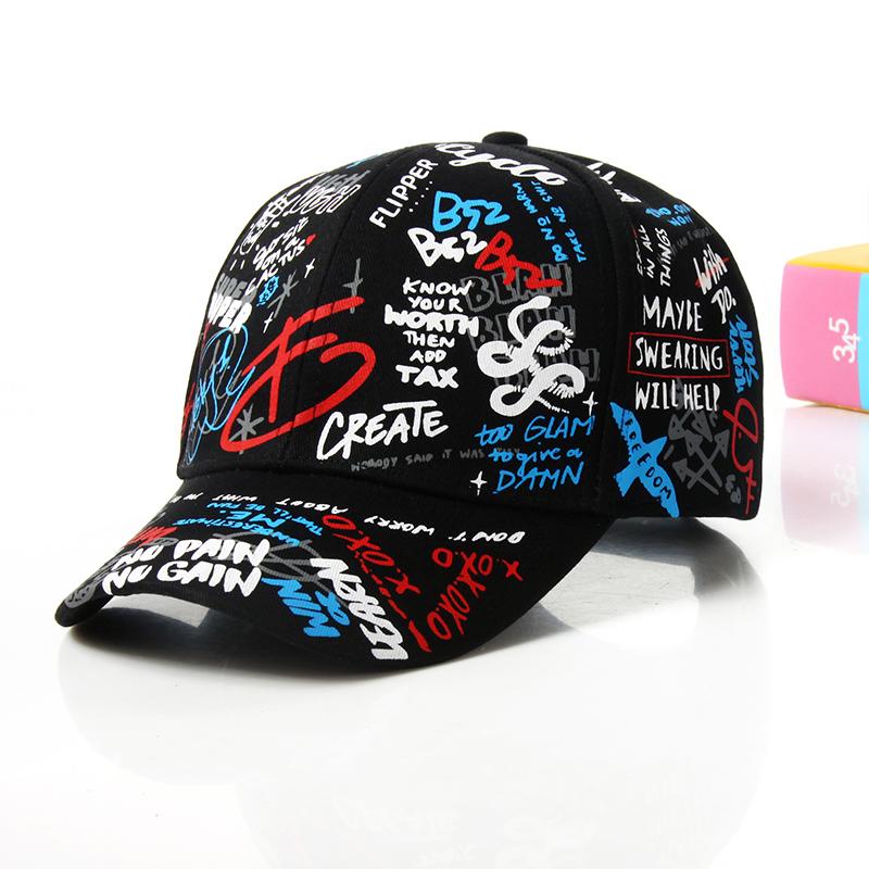 Fashion cotton Graffiti boy girl Baseball caps Children Printed snapback hat Kids Popular hip hop hat Cap hot sell