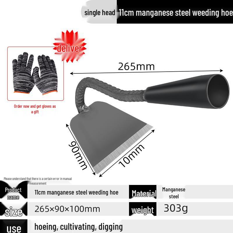Manganese Steel Hoe: Traditional Agricultural Tool for Planting, Weeding, and Shoveling.