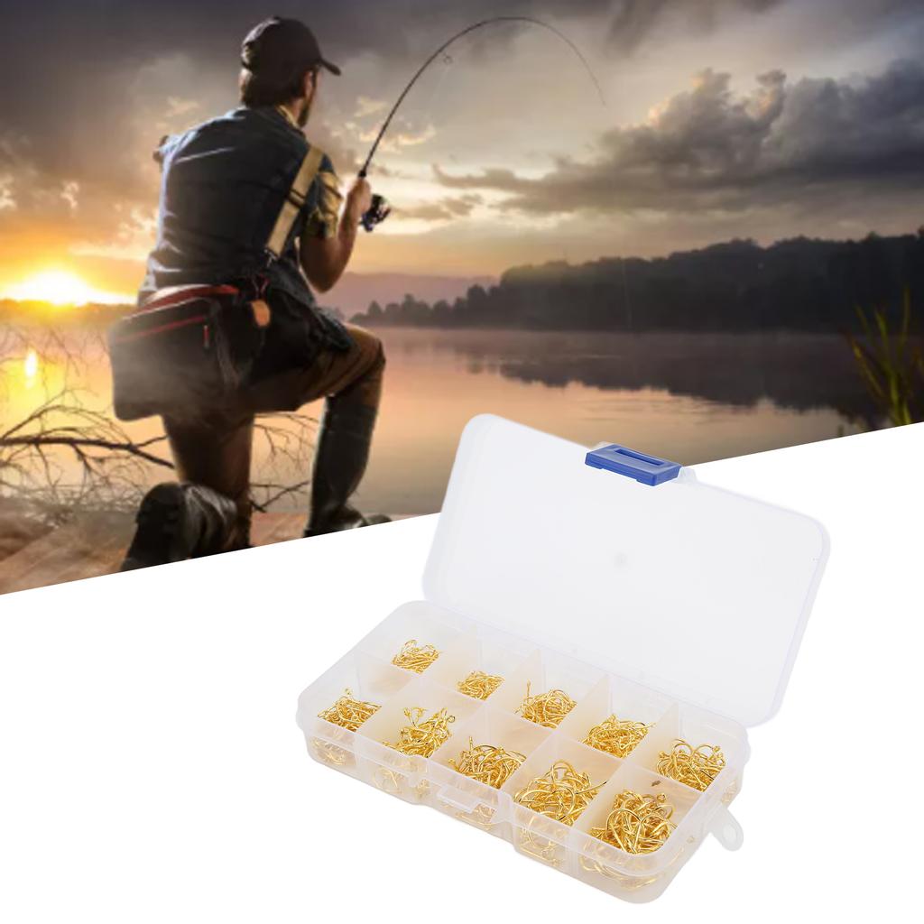 500pcs Fishing Hooks Set Carbon Steel Single   Fishhook Fly Fishing Carp Hooks