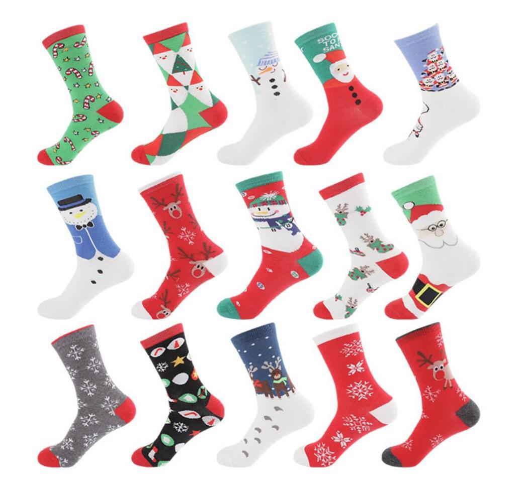 Holiday Cartoon Mid-Calf Women's Christmas Stockings Socks - Perfect New Year Gift In Red