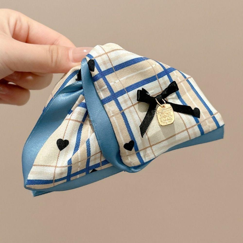 Polka Dot Bow Hair Clip Cute Large Shark Clip Cloth Triangle Hair Claw Hair Accessories