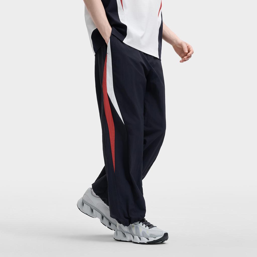 FILA Original Fashion Trend Classic Retro Sports Comfortable Versatile Loose Woven Casual Pants Men bottoms Legendary-Blue F11M629804FNV