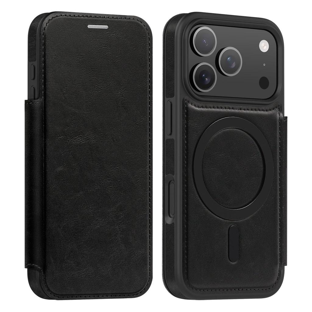 Magnetic Charging Flip Leather Case for Apple iPhone Pro Max (17/16/15/14) - Full Coverage & Anti-Theft