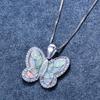 Hot Selling Multiple White Edged Small Diamond Butterfly Shaped Pendant Necklaces